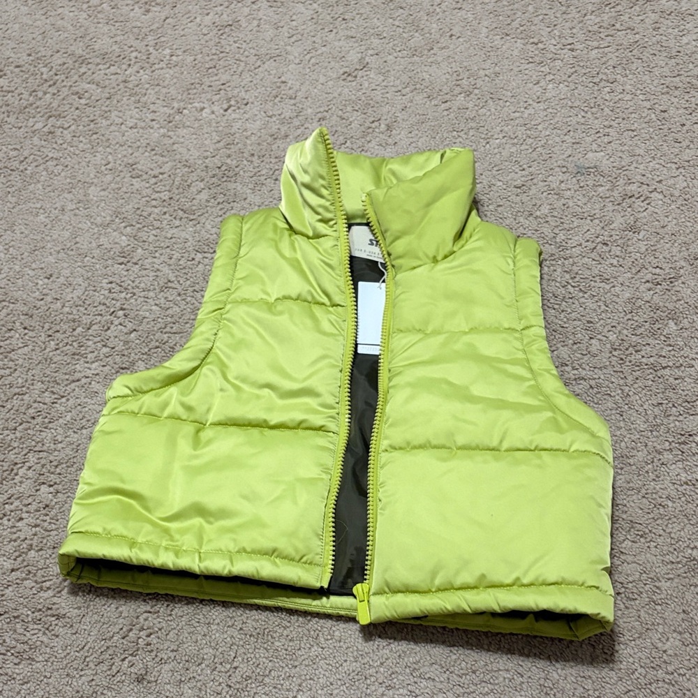 Stradivarius Lime Green Puffer Vest